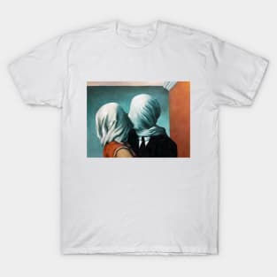 Lovers Kiss by Rene Magritte T-Shirt